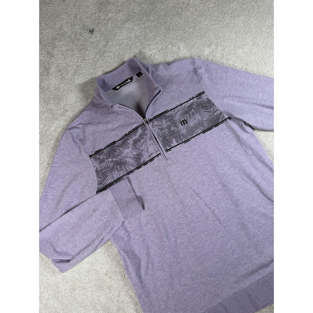 Travis Mathew 1/4 Zip Floaties Performance Pullover‎ Mens Medium Golf Lavender